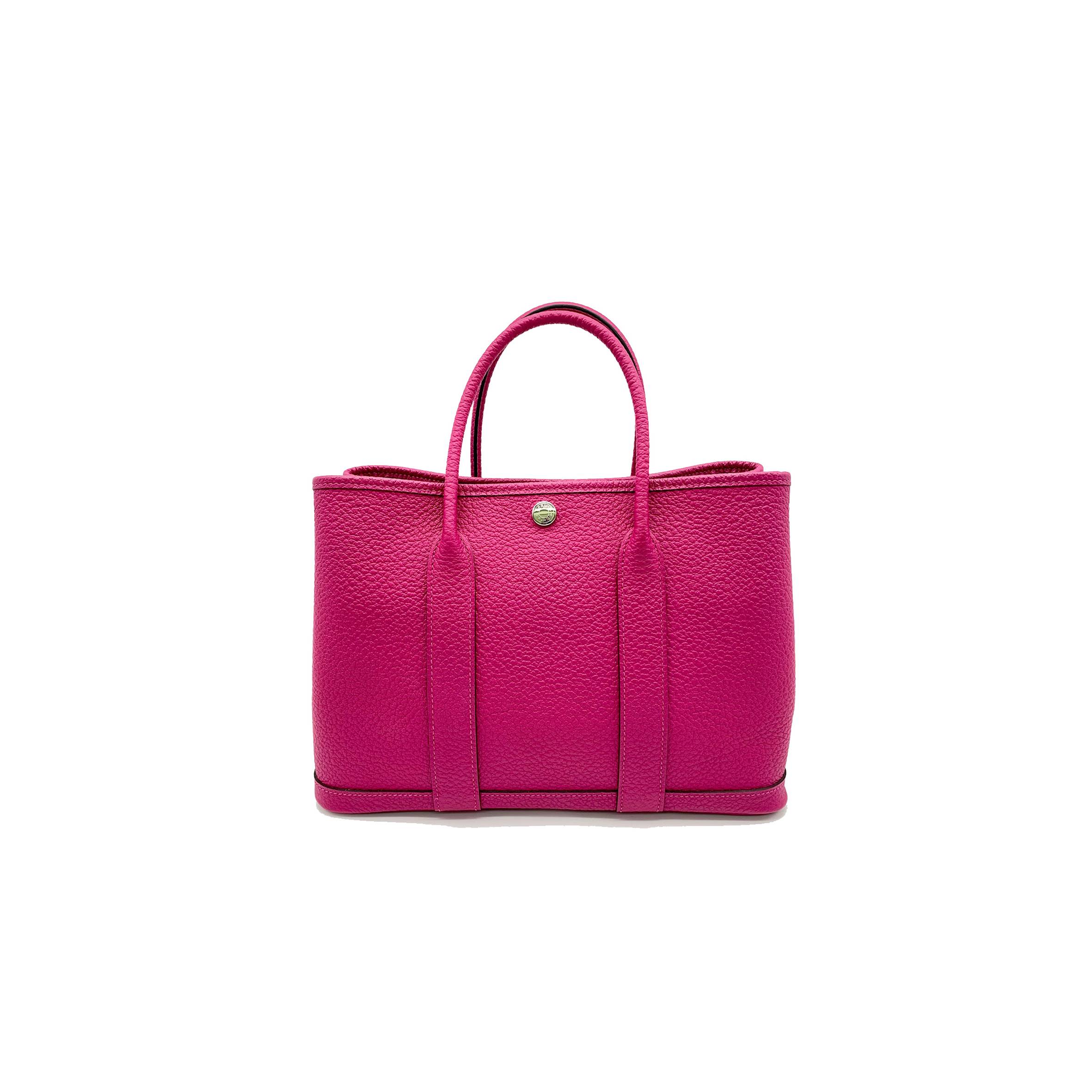 H**mes garden party 30 tpm hand bag c negonda leather rose purple (30*21*13cm)